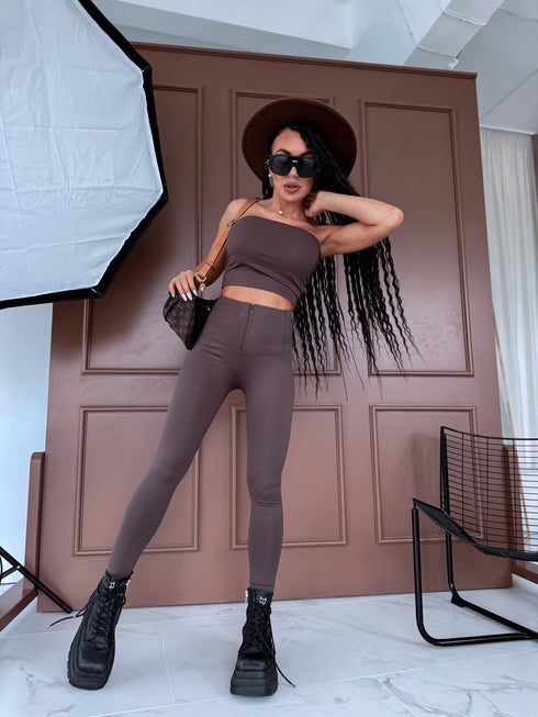 CORRECTIVE leggings "BLACK GOLD" - CHOCO